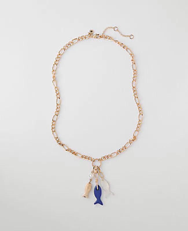 Ann Taylor Mixed Fish Charm Necklace made by Ann Taylor