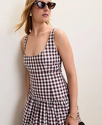 Ann Taylor Petite Gingham Flare Midi Dress sold by Ann Taylor