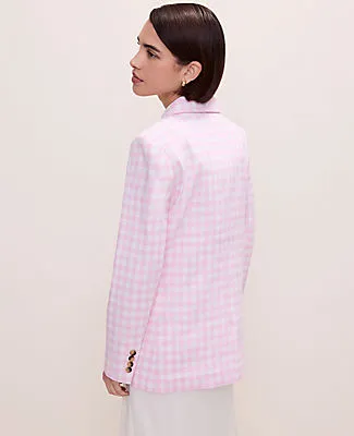 Ann Taylor The Longline Blazer in Check Print sold by Ann Taylor product image thumbnail 2