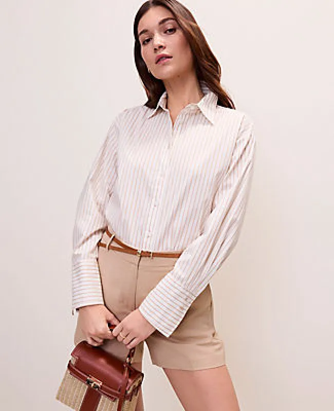 Ann Taylor Petite Striped Button Down Shirt made by Ann Taylor