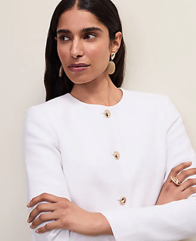 Ann Taylor Cropped Crew Neck Jacket made by Ann Taylor