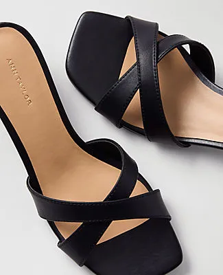 Ann Taylor Leather Crossover Kitten Heel Sandal sold by Ann Taylor product image thumbnail 2