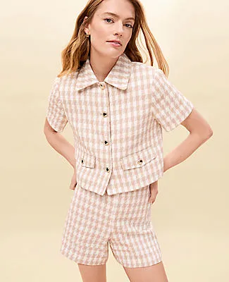 Ann Taylor Petite Houndstooth Tweed Jacket sold by Ann Taylor product image thumbnail 5