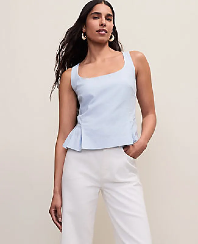 Ann Taylor Linen Blend Peplum Tank Top made by Ann Taylor