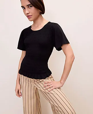 Ann Taylor Petite Smocked Ruffle Top sold by Ann Taylor