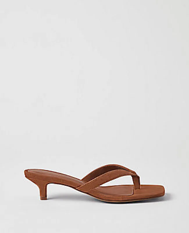 Ann Taylor Suede Flip Flop Heel Sandal made by Ann Taylor