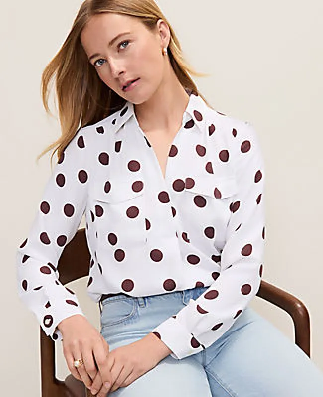 Ann Taylor Polka Dot Camp Shirt made by Ann Taylor