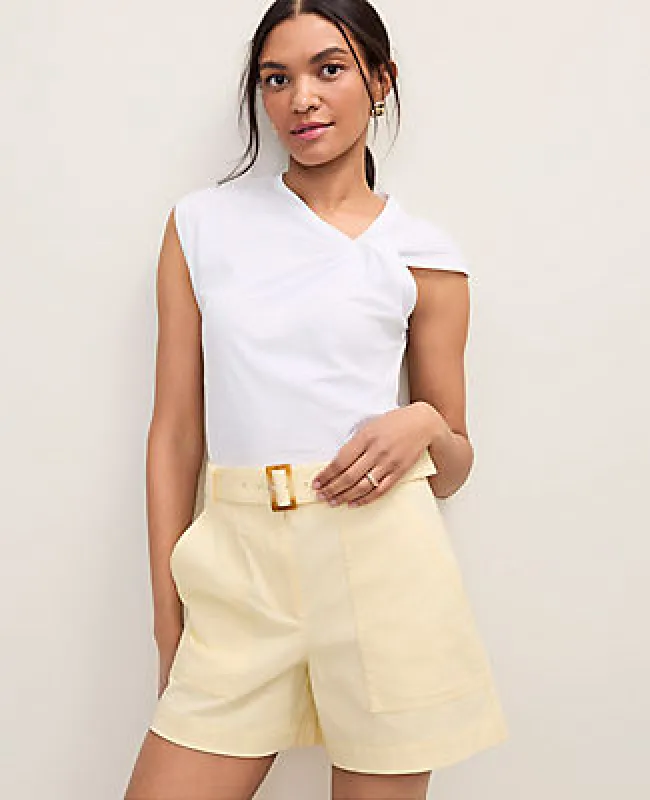 Ann Taylor Petite Weekend Asymmetric Twist Shoulder Top made by Ann Taylor