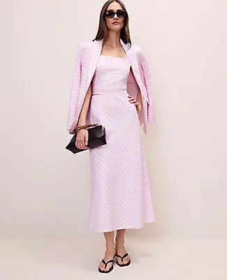 Ann Taylor Gingham Linen Blend Midi Slip Skirt sold by Ann Taylor