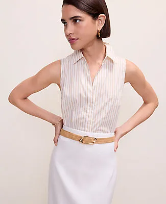 Ann Taylor Striped Sleeveless Essential Shirt sold by Ann Taylor