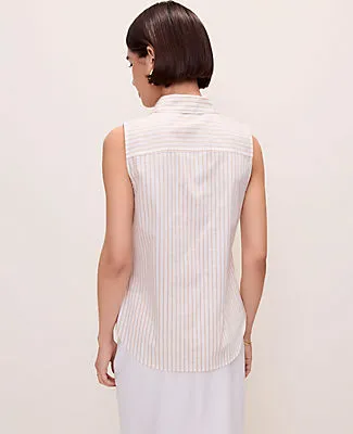Ann Taylor Striped Sleeveless Essential Shirt sold by Ann Taylor product image thumbnail 2