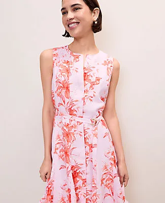 Ann Taylor Floral Belted Flare Dress sold by Ann Taylor