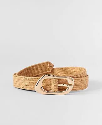 Ann Taylor Straw Sculptural Buckle Belt sold by Ann Taylor