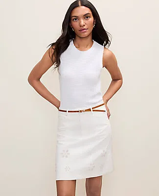 Ann Taylor Weekend Eyelet Denim Skirt sold by Ann Taylor product image thumbnail 2