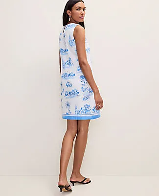 Ann Taylor Weekend Toile Linen Blend Shift Dress sold by Ann Taylor product image thumbnail 2