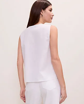 Ann Taylor Petite Weekend Eyelet Tie Front Top sold by Ann Taylor product image thumbnail 2