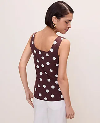 Ann Taylor Polka Dot Square Neck Tank Top sold by Ann Taylor product image thumbnail 2