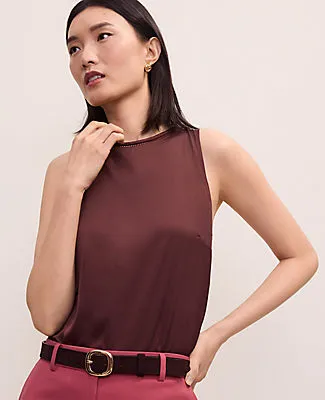 Ann Taylor Mixed Media Lace Trim Top sold by Ann Taylor