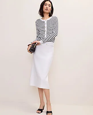 Ann Taylor The Petite Column Midi Skirt in Linen Blend sold by Ann Taylor product image thumbnail 4