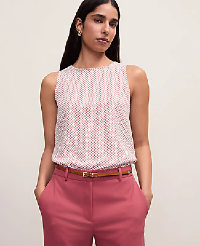 Ann Taylor Mixed Media Lace Trim Top made by Ann Taylor