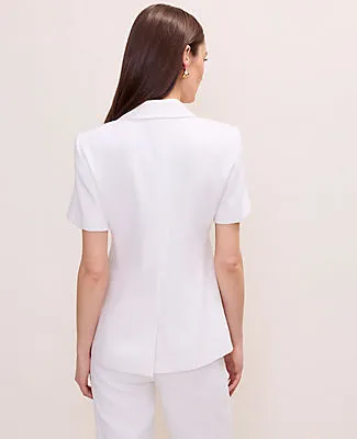 Ann Taylor The Short Sleeve Blazer in Linen Blend sold by Ann Taylor product image thumbnail 2
