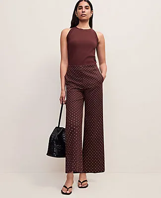 Ann Taylor The Tall Grace Pant in Micro Dot sold by Ann Taylor product image thumbnail 4