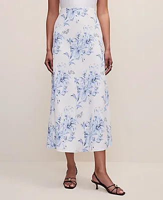 Ann Taylor Petite Floral Bias Midi Slip Skirt sold by Ann Taylor product image thumbnail 2