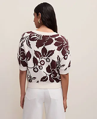 Ann Taylor Petite Floral Jacquard Sweater Tee sold by Ann Taylor product image thumbnail 2