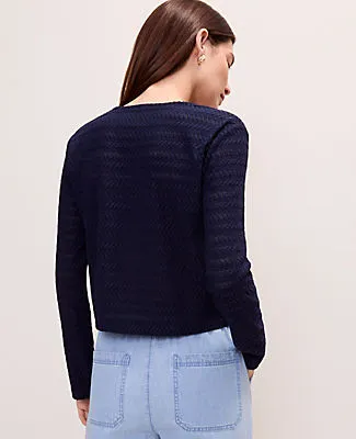 Ann Taylor Petite Textured Knit Cardigan sold by Ann Taylor product image thumbnail 2