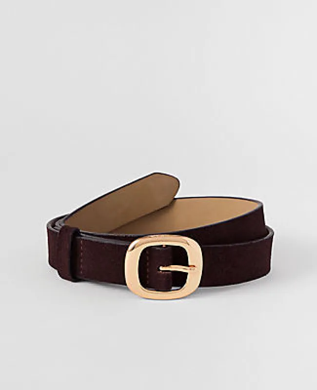 Ann Taylor Suede Square Buckle Belt made by Ann Taylor