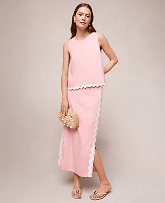 Ann Taylor Midi Skirt in Linen Blend sold by Ann Taylor product image thumbnail 4