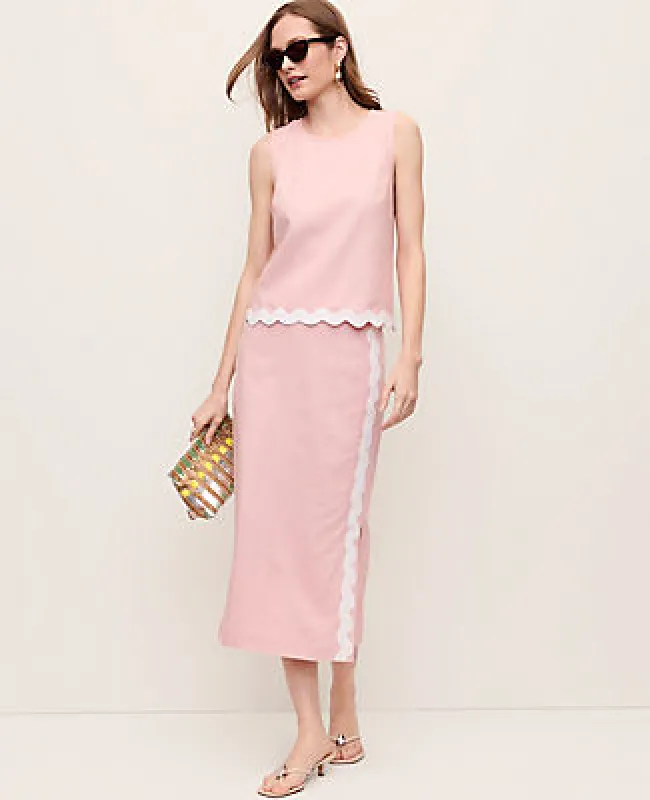 Ann Taylor Petite Midi Skirt in Linen Blend made by Ann Taylor