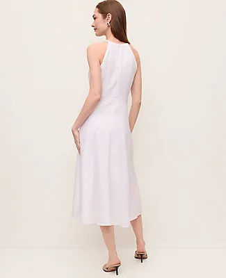Ann Taylor Halter Flare Midi Dress in Linen Blend sold by Ann Taylor product image thumbnail 2