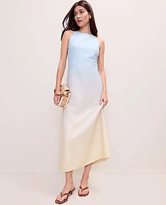 Ann Taylor Weekend Ombré Linen Blend Midi Dress made by Ann Taylor