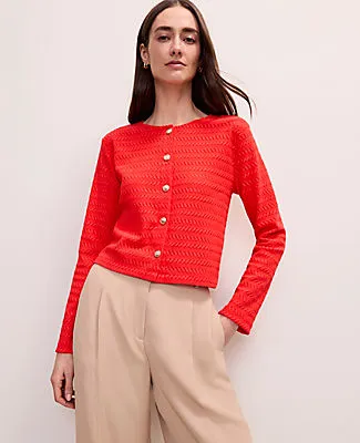 Ann Taylor Textured Knit Cardigan sold by Ann Taylor