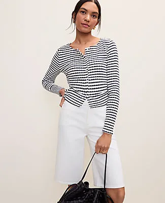 Ann Taylor Weekend Pointelle Cardigan sold by Ann Taylor