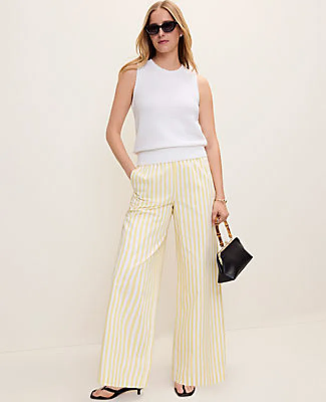 Ann Taylor Petite Weekend Collection Striped Easy Palazzo Pant made by Ann Taylor