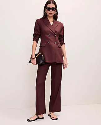 Ann Taylor The Petite Flare Ankle Pant in Linen Blend sold by Ann Taylor