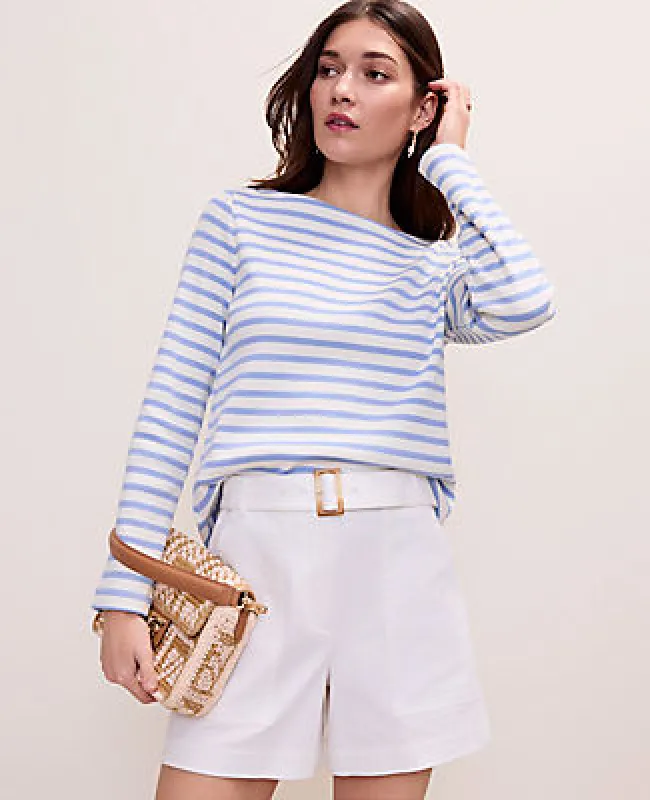 Ann Taylor Weekend Striped Boatneck Top made by Ann Taylor