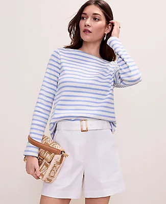 Ann Taylor Weekend Striped Boatneck Top sold by Ann Taylor