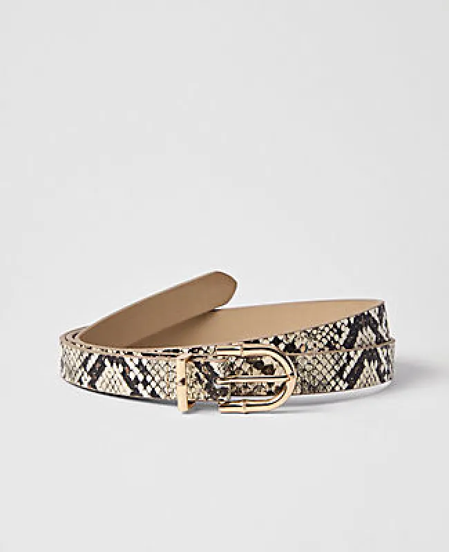 Ann Taylor Skinny Snake Print Belt made by Ann Taylor