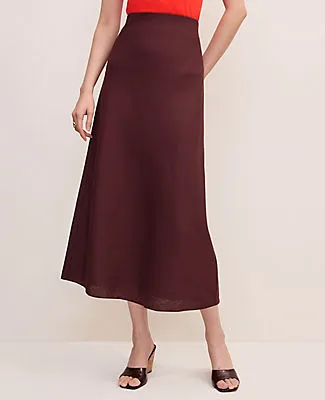 Ann Taylor Petite Linen Blend Bias Midi Slip Skirt sold by Ann Taylor product image thumbnail 2