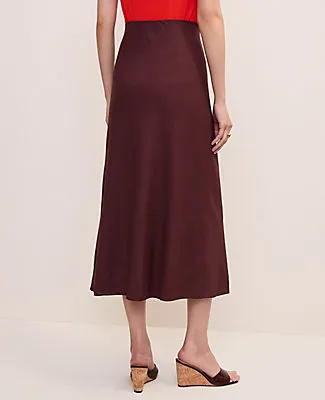 Ann Taylor Petite Linen Blend Bias Midi Slip Skirt sold by Ann Taylor product image thumbnail 3