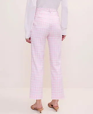 Ann Taylor The Petite Slim Crop Pant in Gingham Linen Blend sold by Ann Taylor product image thumbnail 3