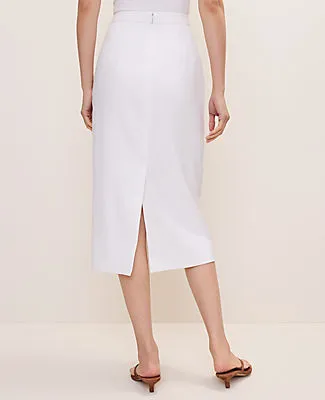 Ann Taylor The Petite Column Midi Skirt in Linen Blend sold by Ann Taylor product image thumbnail 3