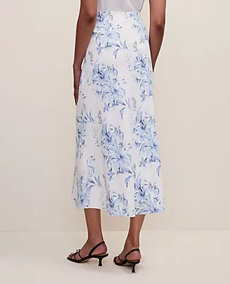 Ann Taylor Floral Bias Midi Slip Skirt sold by Ann Taylor product image thumbnail 3