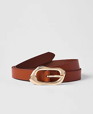 Ann Taylor Leather Sculptural Buckle Belt sold by Ann Taylor
