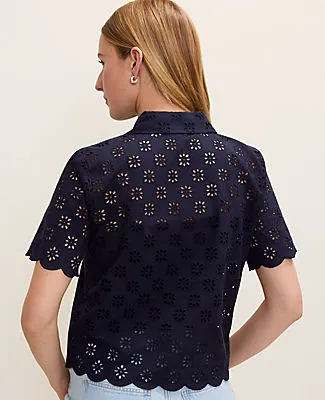 Ann Taylor Petite Eyelet Blouse sold by Ann Taylor product image thumbnail 2