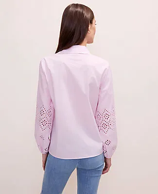 Ann Taylor Eyelet Button Down Shirt sold by Ann Taylor product image thumbnail 2