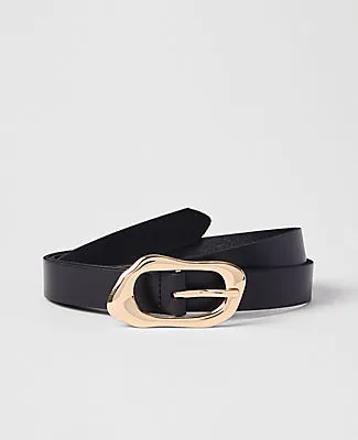 Ann Taylor Leather Sculptural Buckle Belt sold by Ann Taylor